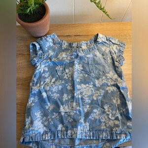 Girls 4/5 Cherokee Blue Floral‎ Top